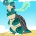 moth-eatn:My take on an Alolan Squirtle line with some scale patterns from green sea turtles and the shells of leatherback turtles! 