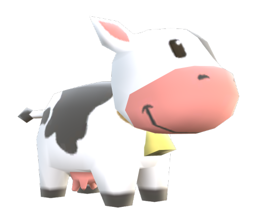 lowpolyanimals: Cow from MySims Kingdom