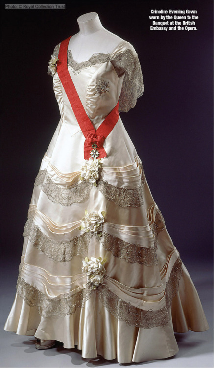 Crinoline Evening Gown, 1938Designed by Norman Hartnell. Worn by Queen Elizabeth in a portrait by Si