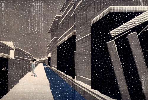 Komura Settai aka 小村雪岱 (Japanese, 1887-1940, b. Kawagoe, Saitama, Japan) - 1: Snowy Morning, 1942  2