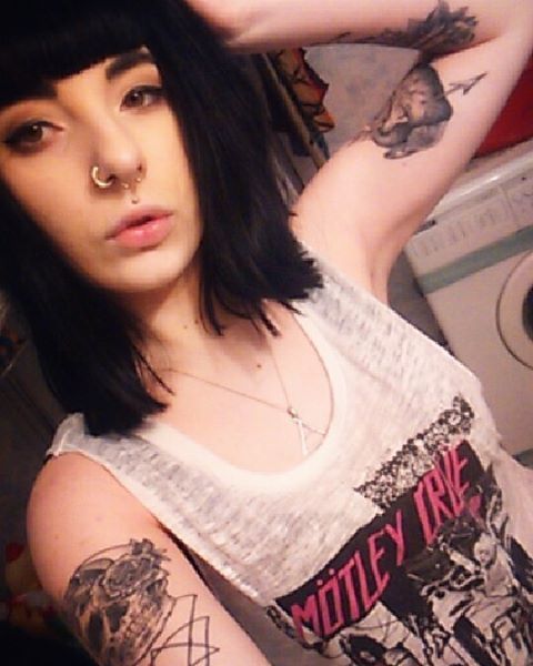 Dead. After work. #polishgirl #instagirl #poland #shorthair #blackhair #armtattoo #skulltattoo #tatt