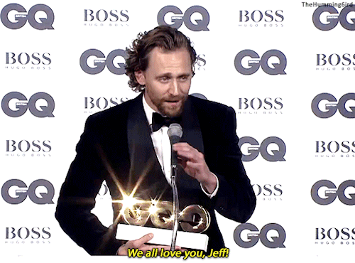 ‘The great Tom Hiddleston. You know, we were in that movie Thor: Ragnarok, and we played Loki and Gr