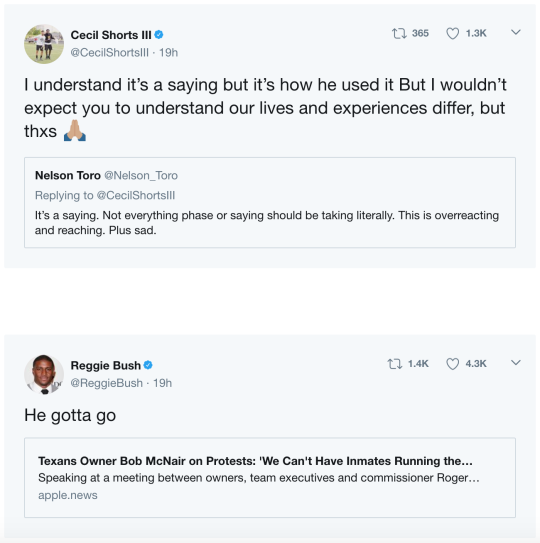 Deandre Hopkins skips practice and players react to Bob McNair's words