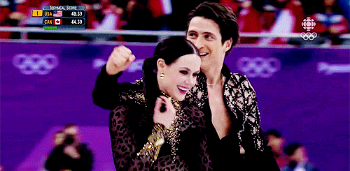scottandtess:Virtue & Moir - 1st place after the short program.