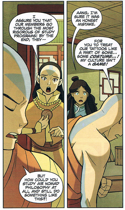 sjwhypocrisy:amitafeenia:Aang deals with cultural appropriation - (x)As usual, we have an sjw post f