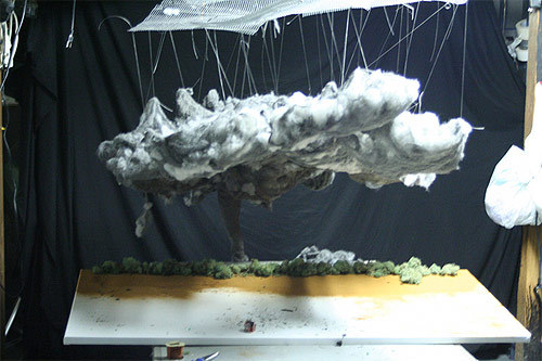 hoodrichnigga:  slowartday:  Matthew Albanese creates these scenic landscapes by constructing a small diorama out of everyday materials and then photographing the result. Check out the caption of each photograph to see what materials Albanese used in