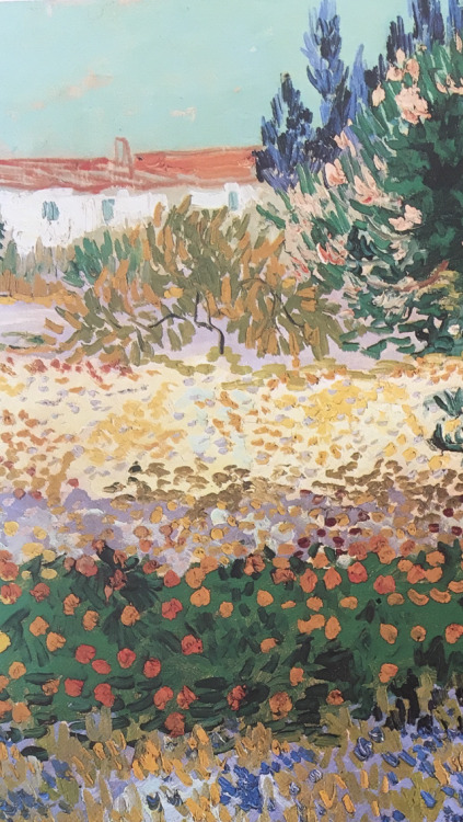 inkstainedleaves:Vincent van Gogh, Flowering Garden (details)