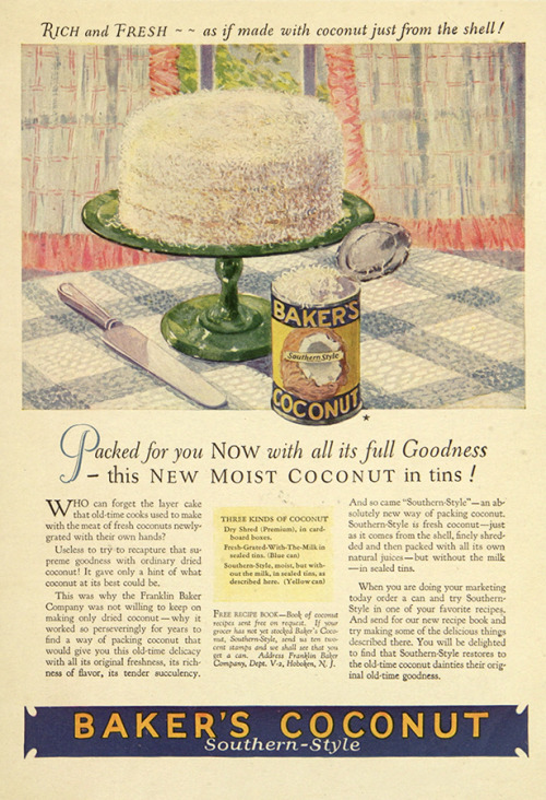 Bakers Coconut, 1925