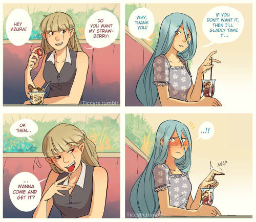 ticcytx:So apparently Azura’s favourite fruit are strawberries….And Corrin’s joke backfired totally