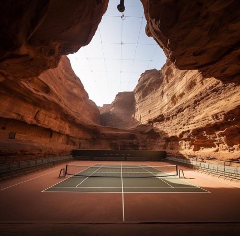 Preliminary Designs Of Tennis Court In Alula, Saudi Arabia
