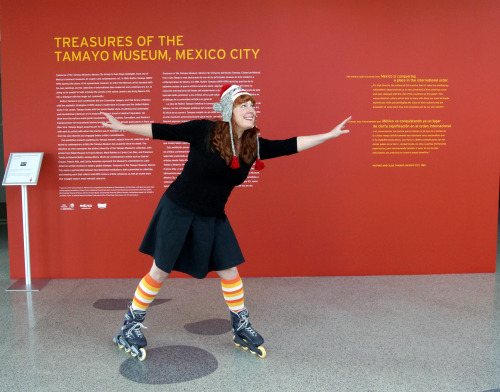 175 - VIDEO or IMAGE. Rollerblade through a museum - Steve Martin style - but wearing a sock monkey 