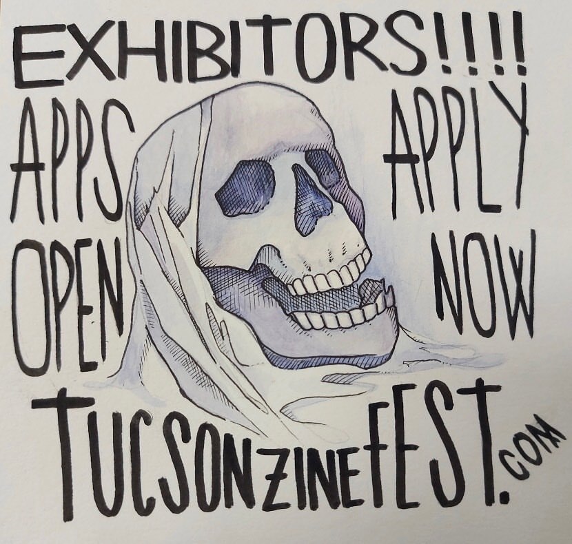 Tucson Zine Fest 2023 will be presented by @subspacetucson located in the Steinfeld Warehouse April 15. Applications for exhibitors are OPEN now until March 13! Link in bio 👽✌️
https://www.instagram.com/p/CoK8jFwvLZy/?igshid=NGJjMDIxMWI=