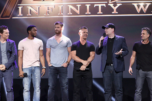 downeyjrs - The cast of AVENGERS - INFINITY WAR took part today...