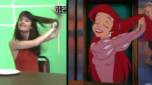 Sherri Stoner live action references of Ariel for The Little Mermaid.