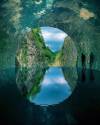 misterlemonzafterlife:mutant-distraction:Kiyotsu Gorge Tunnel in Niigata Prefecture.