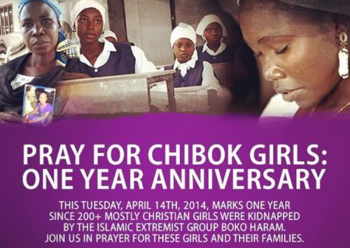 April 14th, 2015 marks the one-year anniversary of the kidnapping of the girls from Chibok, Nigeria.