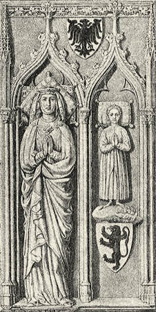 Gertrude, Queen of Germany (d. 1281) tomb in the Münster of Basel, Switzerland