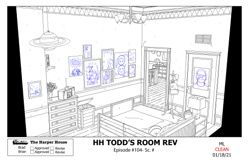 “The Harper House” bgs of “Todd’s Room”. the top ones were the first pass vs the bottom which were t