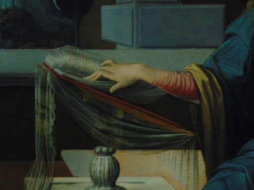 malinconie: Leonardo da Vinci, Annunciazione, 1472-1475, details