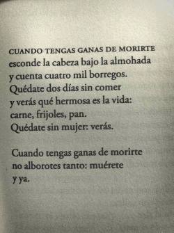 citasyletras:  El poema de Sabines que les cae mal a varios.  Creo que es una genialidad, una chulada. 