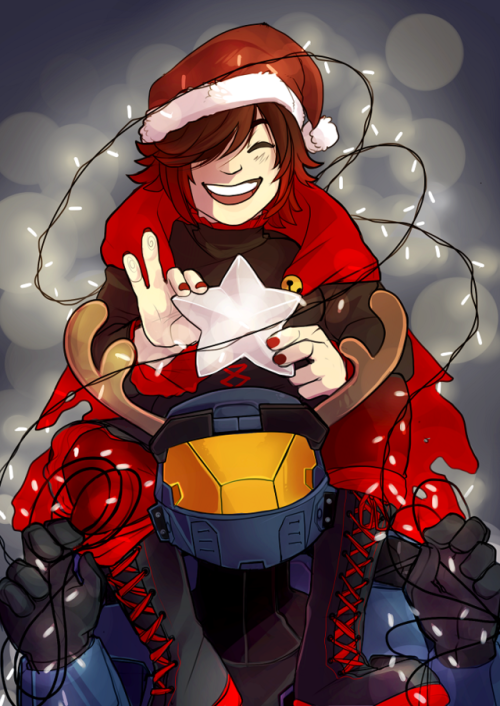 aromanticyork:MERRY CHRISTMAS EVEwhen you cant decide if you want to make a RWBY card or an RVB card