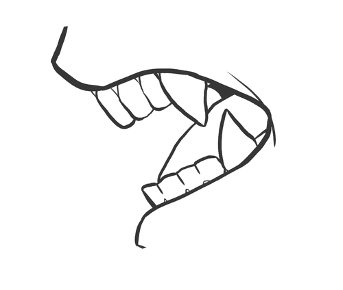 how to draw sharp teeth and have them make sense:...