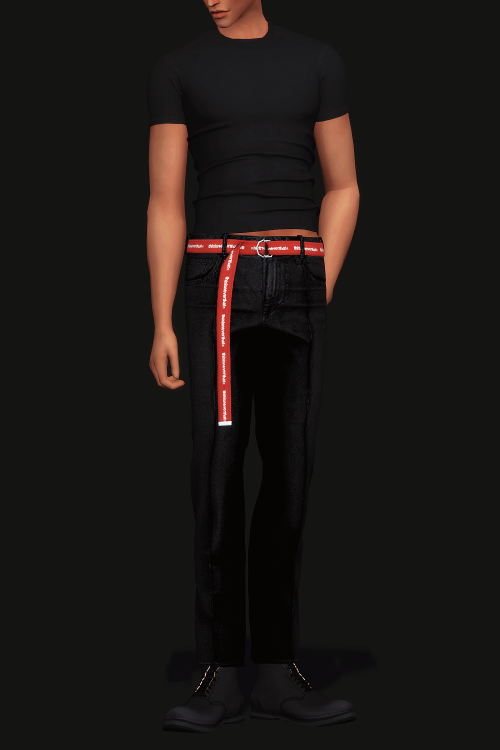 Pintuck Jeans & Ring Canvas Belt  is released publicly!BottomNew MeshAll LOD’sShadow MapNormal M