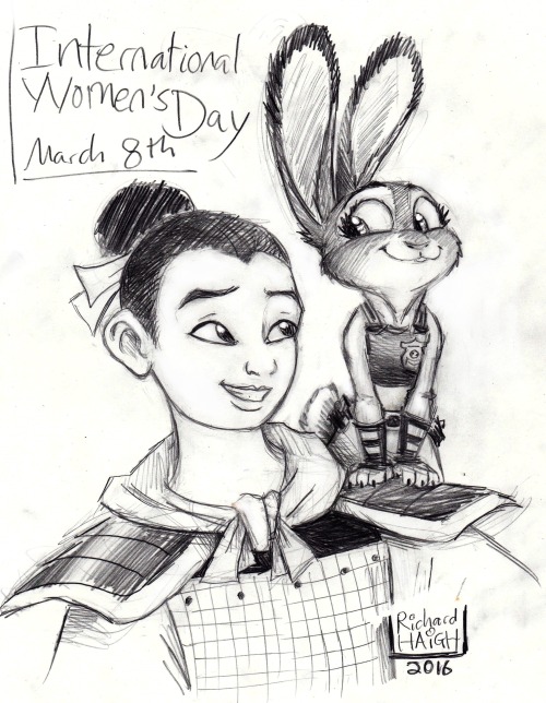 “Happy International Women’s Day!”My two favorite Disney females, Mulan and Judy H