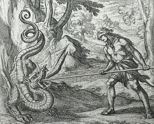 Cadmus Killing the Dragon by Antonio Tempesta (1606)