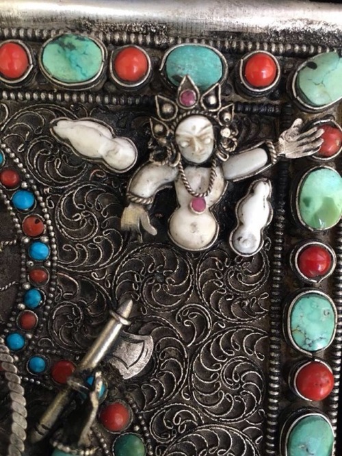 Tibetan Buddhist Ganesh Hanging crafted with Gem Inlay of Coral & Turquoise For more details, or