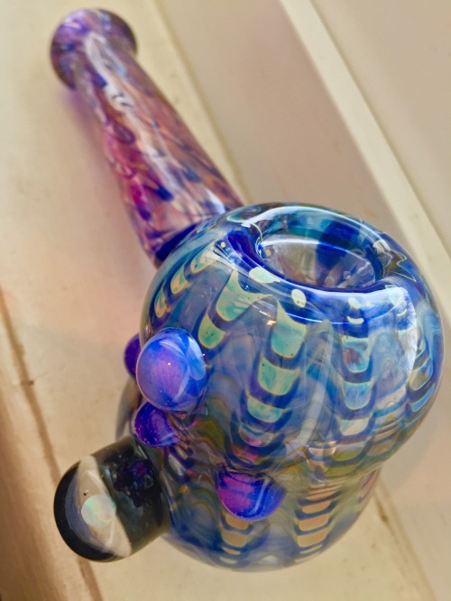doobiedrewbie:  New fumed wrap and rake bubbler. 💘   Beautiful Glass Piece