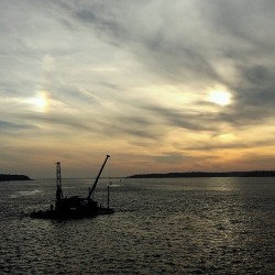 Sun Dog off the Kennedy. Not a bad end to the day. #sundog #massmaritime #kennedy