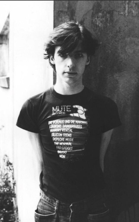 furtho: Fad Gadget pictured in a Mute Records t-shirt (via here) wow i need this shirt