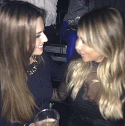 kimkanyekimye:Kim & Cheryl Cole at the Yeezus Tour last night in L.A. 10/26/13