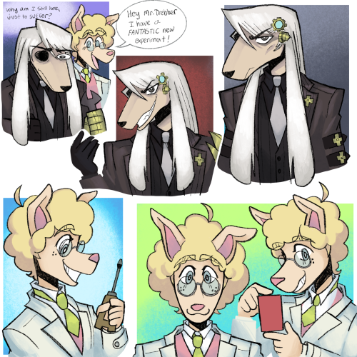 Heres some more “Herlock Shound” - Great Ace Attorney drawn as dogs (inspired by Sh