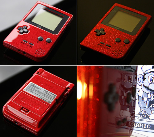 it8bit:  Custom Gameboy Pocket with Red Metal Flake  Created by Zoki64 || it8Bit 