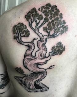 kooltattoos:  Love doing these little portal bonsai trees, thanks Mike! (by barnseytattoo via kooltattoos) 