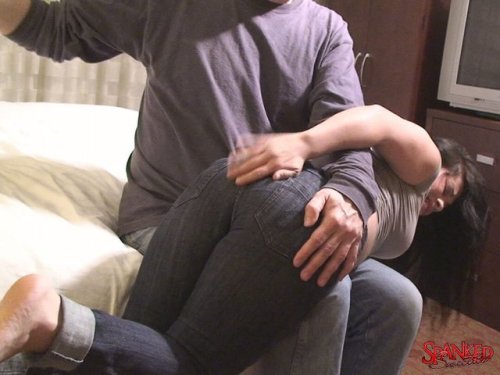 spankherbottomhard: Cali struggles, but in the end dad gives her the sound spanking she deserves.