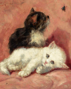 animals-in-art:  Henriëtte Ronner-Knip (Dutch, 1821-1909) - Two Kittens (1906) 