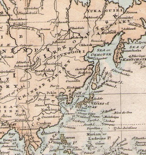 Chart of the World from the Best Authorities engraved by J Russell 1818 - later hand colour A fascin