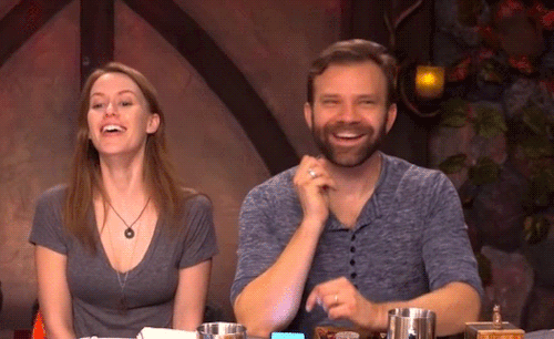 criticalserotonin:Liam and Marisha full body laughing together + bonus top table happy: part 2