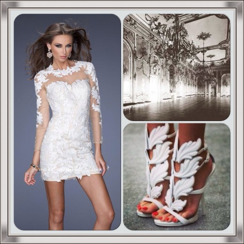 Step into a White Wonderland with this exquisite dress (style 20105) perfect for a winter formal! #l