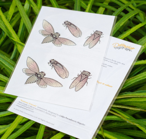 celandinedesign:  My cicada tattoos for sale on Dottinghill! I almost forgot about these little guys