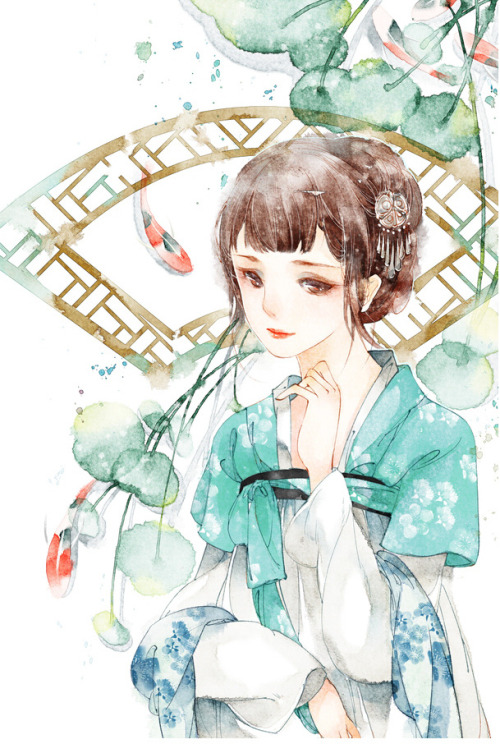 jenna0701:  很喜欢的风格，豆蔻少女身着汉服之美，作者是清茗~