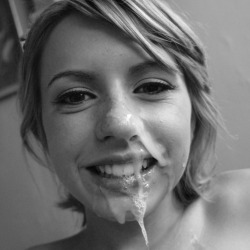 Lexi Gets Her Pretty Face Covered In Cum. (Via Mrpov.com)