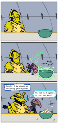 ketrinadrawsalot:  The Nukor is a microwave gun! It was almost asking to be a culinary tool! Blue-n-Gold Volt here doesn’t have a name yet, gotta wait for inspiration to strike. 