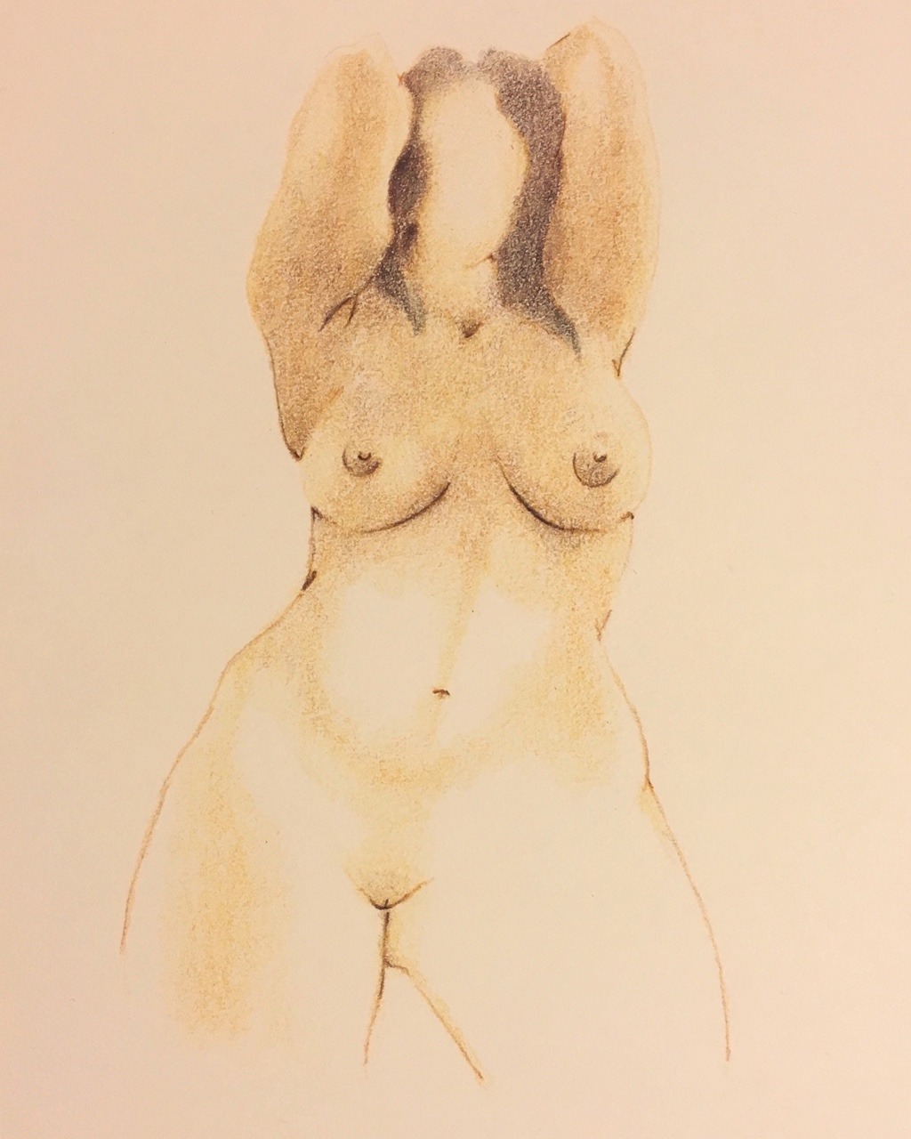 ismaelguerrier: Woman #7 (Color pencil on paper) 