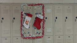 My Friend And I Decorated Our Lockers At School!!! I Love Christmas. 