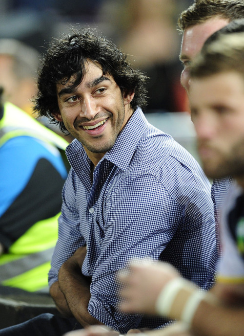 Matthew Scott, Johnathan Thurston and Scott Bolton of the Cowboys