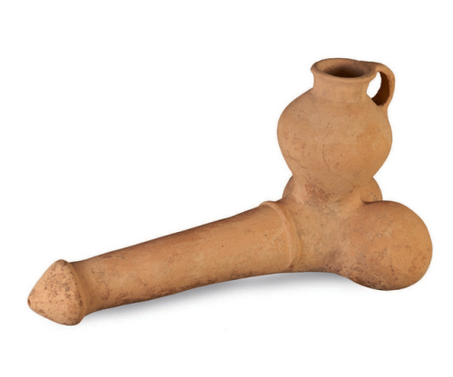 amazing-menreturn: archaicwonder: Extremely Rare Terracotta Phallic Rhyton, Late 2nd-Early 1st ML BC